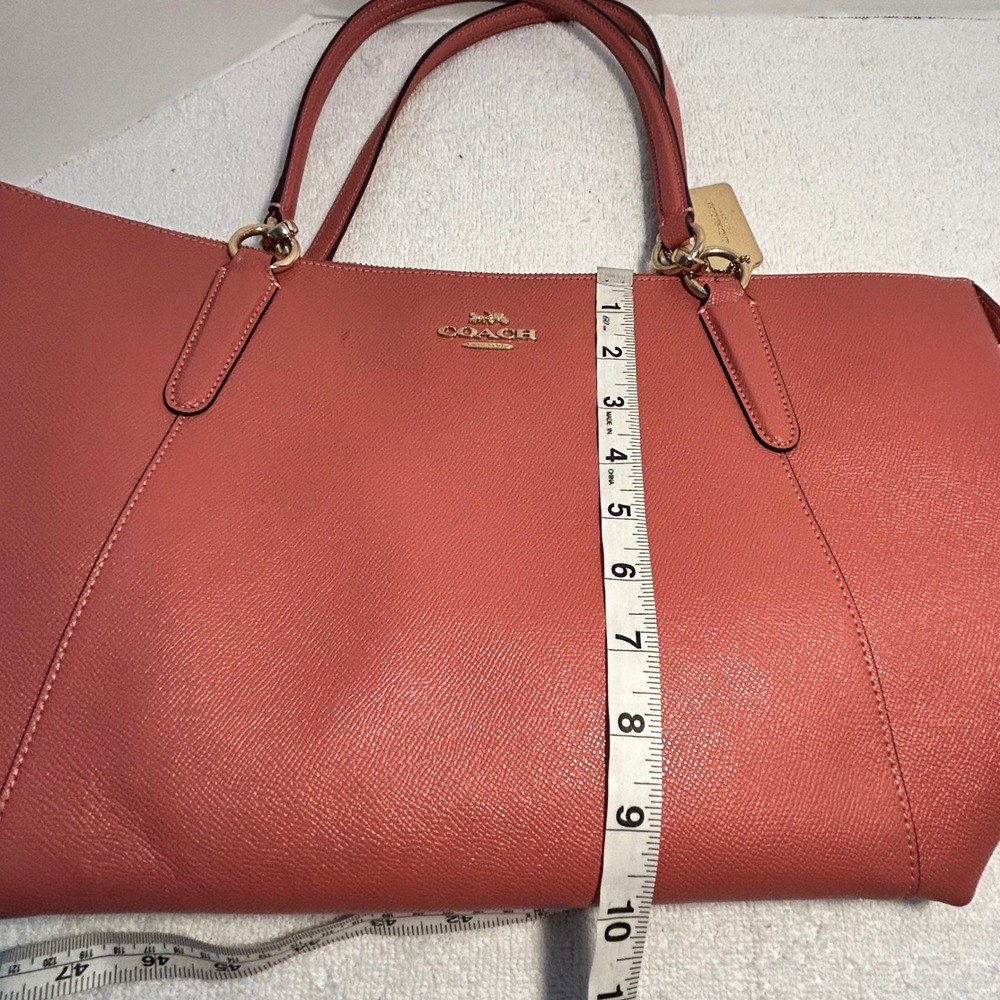 Coach Ava Tote Coral Pink Crossgrain Leather Shoulder Bag F57526 Gold Hardware - Picture 12 of 13